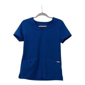 FIGS Technical Collection Royal Blue Casma Two-Pocket Scrub Top Size XS